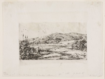 The Little French Colony at Akaroa, 1845, 1865, Charles Meryon, French, 1821-1868, France, Etching