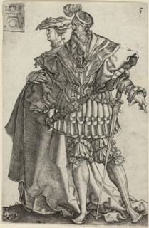 Dancing Couple, plate five from The Large Wedding-Dancers, 1538, Heinrich Aldegrever, German,