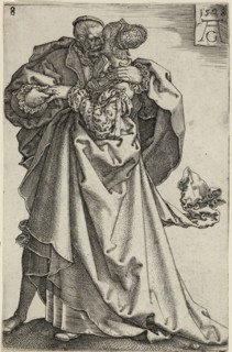 Dancing Couple, plate eight from The Large Wedding-Dancers, 1538, Heinrich Aldegrever, German,