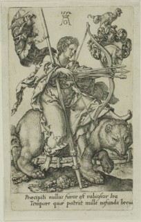 Wrath, from the Vices, 1552, Heinrich Aldegrever, German, 1502-c.1560, Germany, Engraving in black