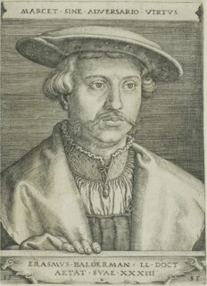 Erasmus Balderman, 1535, Barthel Beham, German, 1502-1540, Germany, Engraving in black on ivory