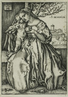 The Virgin and Child with the Parrot, 1549, Sebald Beham (German, 1500-1550), after Barthel Beham