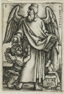 St. Matthew, from The Four Evangelists, 1541, Sebald Beham, German, 1500-1550, Germany, Engraving
