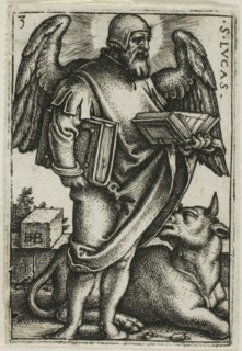 St. Luke, from The Four Evangelists, 1541, Sebald Beham, German, 1500-1550, Germany, Engraving in