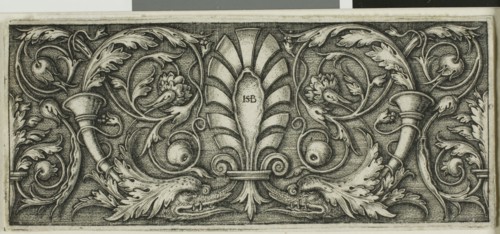 Ornament with a Palmette, n.d., Sebald Beham, German, 1500-1550, Germany, Engraving in black on
