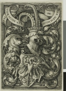 Coat of Arms with an Eagle, 1543, Sebald Beham, German, 1500-1550, Germany, Engraving in black on