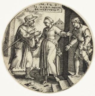 Sheltering Strangers, from The Seven Acts of Mercy, c. 1534, Georg Pencz, German, c. 1500-1550,