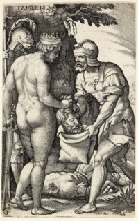 Tamiris, from Greek Heroines, c. 1539, Georg Pencz, German, c. 1500-1550, Germany, Engraving in