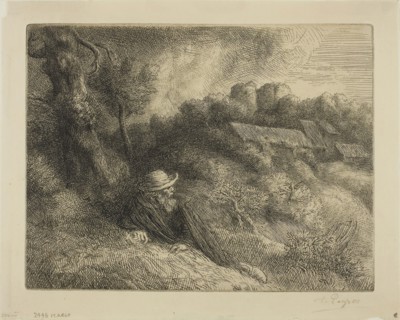 Haunted House, c. 1890, Alphonse Legros, French, 1837-1911, France, Etching and drypoint on cream