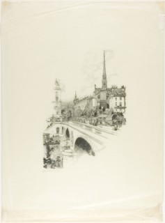 Le Pont Saint-Michel, 1890, Louis Auguste Lepère, French, 1849-1918, France, Wood engraving in