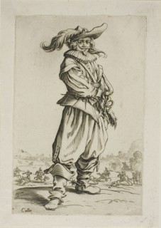 The Soldier with a Plumed Hat, plate three from La Noblesse, c. 1625, Jacques Callot, French,