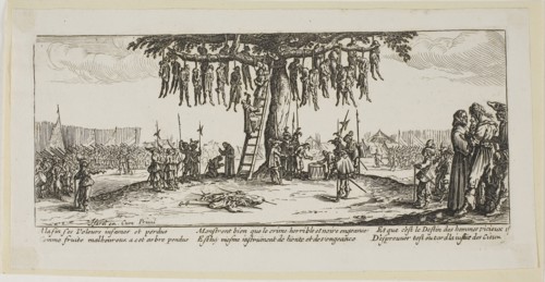 The Hanging, plate eleven from The Large Miseries of War, n.d., Gerrit Lucasz van Schagen (Dutch,