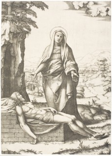 The Pietà, c. 1512, Marcantonio Raimondi  (Italian, c. 1480-1534), after Raffaello Sanzio, called