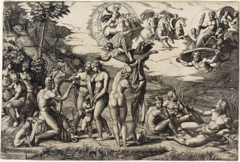 The Judgment of Paris, 1517/ 20, Marcantonio Raimondi (Italian, c. 1480-1534), after Raffaello