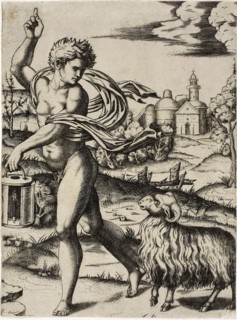 Sign of the Ram, c. 1509, Marcantonio Raimondi, Italian, c. 1480-1534, Italy, Engraving printed in