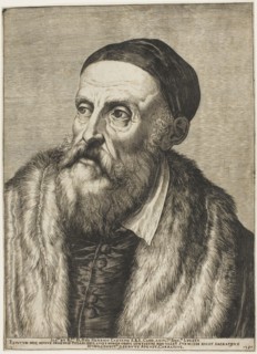 Portrait of Titian, 1587, Agostino Carracci (Italian, 1557-1602), after a self-portrait by Titian