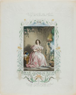 The Bird in Yonder Cage Confined (valentine), c. 1850, Unknown Artist, English, 19th century,