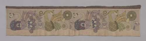 Fragment (Border), 19th century, Russia, Linen, drawn work and embroidered, 43.8 x 189.2 cm (17 1/2