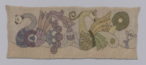 Square, 19th century, Ukraine, Ukraine, Linen, drawn work and embroidered, 37.5 x 96.2 cm (14 3/4 x