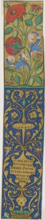 Illuminated Border with Flora and Grotesques from a Manuscript, 15th or early 16th century, French,