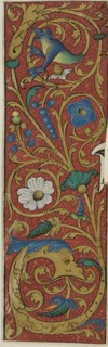 Illuminated Border with Grotesques and Flora from a Manuscript, 15th or early 16th century, French,