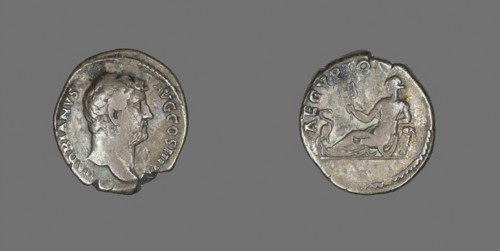 Denarius (Coin) Portraying Emperor Hadrian, AD 134/138, Roman, minted in Rome, Roman Empire,