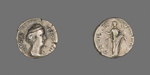 Denarius (Coin) Portraying Empress Faustina the Elder, after AD 141, Roman, minted in Rome, Roman