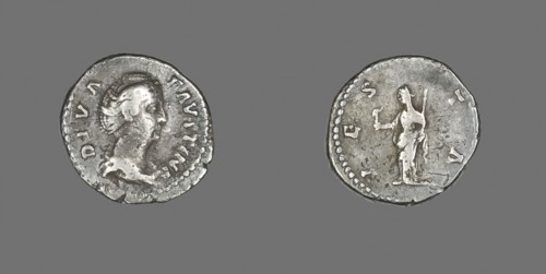 Denarius (Coin) Portraying Empress Faustina, after AD 141, Roman, minted in Rome, Roman Empire,