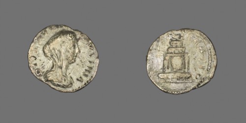 Denarius (Coin) Portraying Empress Faustina the Younger, AD 176/180, Roman, minted in Rome, Roman