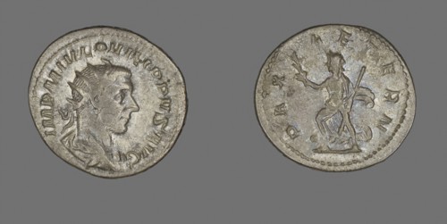 Antoninianus (Coin) Portraying King Philip I, AD 244/247, Roman, minted in Rome, Roman Empire,