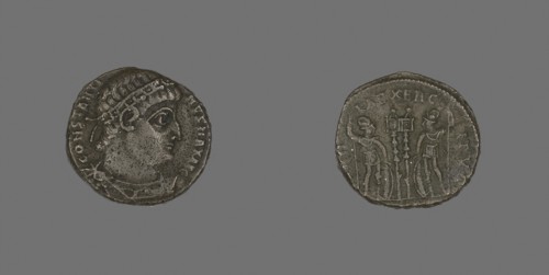 Coin Portraying Emperor Constantine I or Emperor Constantine II, AD 307/337, Roman, Roman Empire,
