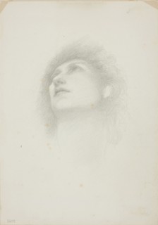Head of a Woman with Face Upturned, c. 1873–77, Sir Edward Burne-Jones, English, 1833-1898,