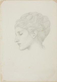 Woman’s Head in Profile to Left, c. 1873–77, Sir Edward Burne-Jones, English, 1833-1898, England,