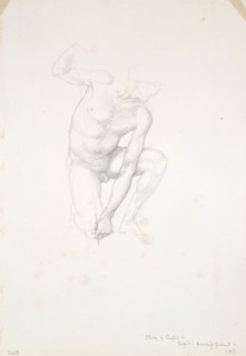 Study for Cupid, c. 1873–77, Sir Edward Burne-Jones, English, 1833-1898, England, Graphite on ivory