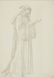 Figure of Pilgrim in Romaunt of the Rose, c. 1873–77, Sir Edward Burne-Jones, English, 1833-1898,