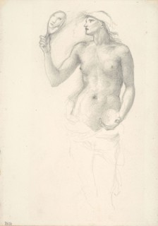 Semi-Nude Female Figure with Mirror in Right Hand, c. 1873–77, Sir Edward Burne-Jones, English,