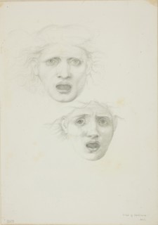Head of Medusa, two studies for Rondanini Medusa, c. 1873–77, Sir Edward Burne-Jones, English,