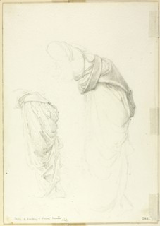 Drapery, two studies for The Mirror of Venus, c. 1873–77, Sir Edward Burne-Jones, English,