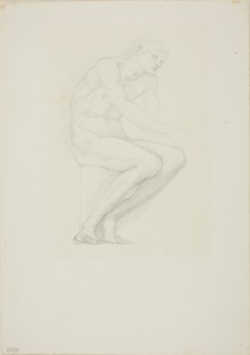 Seated Male Nude, c. 1873–77, Sir Edward Burne-Jones, English, 1833-1898, England, Graphite on