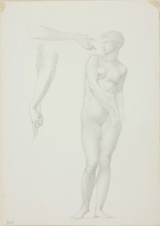 Standing Female Nude and Sketches of Arms, c. 1873–77, Sir Edward Burne-Jones, English, 1833-1898,