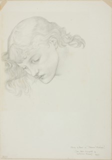 Head, Study for Mirror of Venus, c. 1873–77, Sir Edward Burne-Jones, English, 1833-1898, England,