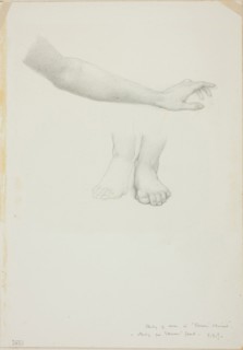 Arm and Feet, study for Mirror of Venus, c. 1873–77, Sir Edward Burne-Jones, English, 1833-1898,