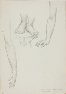 Study for Mirror of Venus: Arms and Feet of Venus, c. 1873–77, Sir Edward Burne-Jones, English,