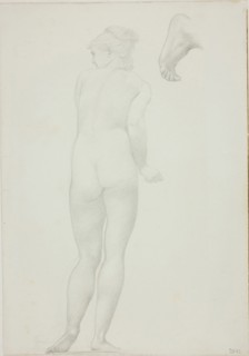 Backview of Standing Nude Woman and Sketch of a Foot, c. 1873–77, Sir Edward Burne-Jones, English,
