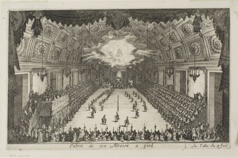 Entry of His Highness on Foot, from The Combat at the Barrier, 1627, Jacques Callot, French,