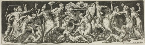 Grotesque Battle, from Combats and Triumphs, 1561/72, Etienne Delaune, French, c. 1519-1583,
