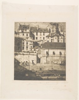 The Mortuary, Paris, 1854, Charles Meryon, French, 1821-1868, France, Etching and drypoint on ivory