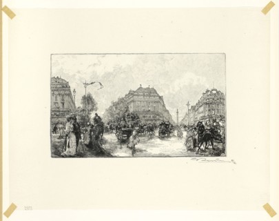 Place de l’Opéra, plate seventeen from Le Long de la Seine et des Boulevards, 1890, published 1910,