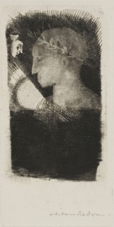 Adverse Glory, 1886, Odilon Redon, French, 1840-1916, France, Etching and drypoint on ivory laid