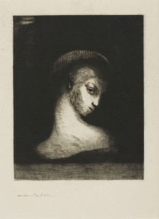 Perversity, 1891, Odilon Redon, French, 1840-1916, France, Etching and drypoint on cream laid